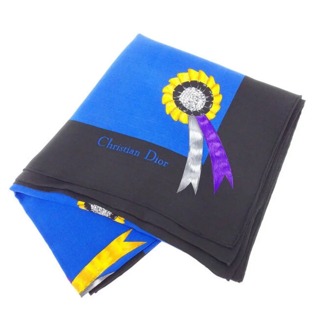 Authentic Dior scarf Blue Black Woman
